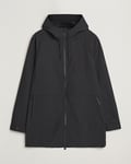 RAINS Suva Hooded Waterproof Long Jacket Black