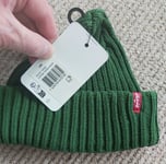 LEVI STRAUSS Bottle Green Dockyard BEANIE HAT UNISEX Cotton  MADE ITALY LEVI'S