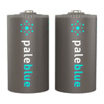 Pale Blue D-Cell Rechargeable USB Smart Batteries 1.5V, 2 kpl