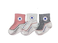 Converse Infant Toddler Socks 3 Pack (Pink(NC0172-AB5)/White/Grey, 3-4.5(3C-7C Toddler Shoe))