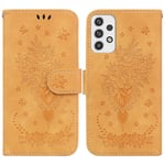 Case För Samsung Galaxy A23 5g Cover Coque Butterfly And Rose Magnetic Wallet Pu Premium Läder Flip Card Holder Phone case - Gul Yellow