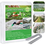 3MX6M Insect Fine Mesh Protection Netting Garden Pegs-Garden Butterfly Netting for Vegetables Strawberries Brassica Fruit Tree Pea Mosquitoes Crops Flowers with 15 U-Shaped