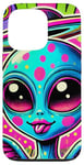 Coque pour iPhone 13 Pro Alien coloré avec halo et ailes Pop Art cool