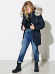 Only Kids Girls Parka - Black, Black, Size 8 Years