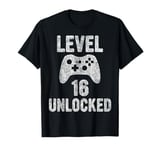 Cute Video Gamer 16th Birthday Gift Level 16 Unlocked T-Shirt