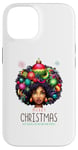 Coque pour iPhone 14 Fille noire magique à la peau brune, mélanine, sœur de Noël