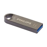 Philips Moon Édition Ultra Speed clé USB 3.1 64 Go pour PC, Ordinateur Portable, Stockage de données informatiques, Vitesse de Lecture jusqu'à 180 Mo/s, Aluminium, Porte-clé