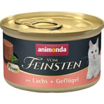 Kattmat Animonda Vom Feinsten Mousse Salmon y Aves Lax Fisk Fåglar 85 g