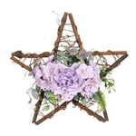 Artificial Camellia Home Decoration Wall Hanging Wood Pentagram Z