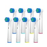 REDTRON Toothbrush Head Compatible with Oral B Electric Toothbrush, Family Pack, Sensitive Clean Replacement Brush Head Fit Professional Care Vitality Pro Smart Genius Series (Pack of 8)