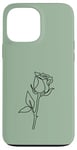 Coque pour iPhone 13 Pro Max Rose noire abstraite dessin minimaliste Line Art