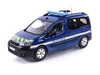 NOREV 1:18 Peugeot Partner 2016-Gendarmerie Stripping Voiture Miniature de Collection, 184895, Blue and Yellow Stripes, 1/18e