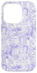 iPhone 14 Pro Lilac, Light Purple Preppy Italian Vacation Toile Case