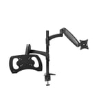 Trust Mara Dual Monitor Arm with Laptop Tray, Ergonomic Adjustable Monitor Mount up to 32" Laptop Stand up to 17", with Gas Spring, Swivel and Tilt, Vesa Mount 75/100 for PC Screen and Table Desk