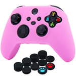 YoRHa Thickened Cover Skin Case for Xbox Series X/S Controller x 1(Pink) with Thumb Grips x 10