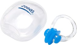 Zoggs Silicone Swimming Nose Clip with Case, Blue/Clear, Nose Clip Swimming