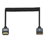 Twozoh Câble Spiralé HDMI Rallonge, Plug-play Rallonge HDMI Câble d’extension HDMI Mâle vers HDMI Femelle，3D 4K@60Hz HDMI 2,0a/b 1080p (0,3M-1,5M)