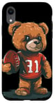 Coque pour iPhone XR Costume d'ours en peluche de football américain pour garçons et filles