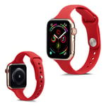 Apple Watch Series 5 44mm yksinkertainen silikoninen kellonauha - Vesimelonin Punainen