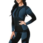 MEETYOO sous-vêtements Thermiques Femme, Ski sous Vetement Chauffant Sport Base Layer Manches Longues pour L'entraînement Running Randonnée Cyclisme