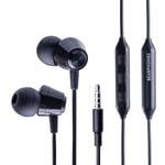 Bearphones Noise Isolating Wired Earphones, Built-In HD Microphone + Volume Controls, Strong Bass, Tangle Free, 1.2m Long Cable, 3.5mm Jack, Compatible with Apple iPhone, iPad, Android, PC