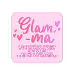 Glam-Ma CC16 Dessous de Verre « Work from Home » - Cadeau de départ pour Maman, fête des mères, café et Nana