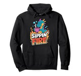 Sippin’ Fire Cute Dragon Tea Lover Pullover Hoodie