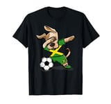 Dabbing Dog Jamaica Soccer Fans Jersey Jamaican Football T-Shirt