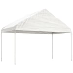 vidaXL Paviljong med tak vit 13,38x4,08x3,22 m polyeten Vit