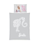 Klaus Herding GmbH Barbie Bed Linen, Pillowcase Approx. 65 x 100 cm, Duvet Cover Approx. 160 x 210 cm, with Smooth Zip, 100% Cotton, Renforcé