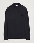 GANT Cotton Cable Turtle Neck Black