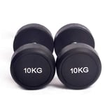 Nologo HNDZ Plastic Coated Round Head Cast Iron Dumbbells, Men And Women's Household Sports Fixed Dumbbells, Fitness Equipment Supplies, 10kg (pair),Convenient and healthy