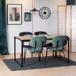 Lot de 2 Chaises velours vert scandinave - Designe ergonomique-Pour salle à manger jardin salon bureau chambre - Urban Meuble