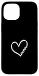 iPhone 15 White Heart Mama Black Case