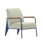 Vitra - Fauteuil de Salon, Prouvé Bleu Marcoule, Natural Oak, Fabric Cat. F100 Nubia Col. 03 Cream/Sand - Fåtöljer