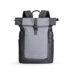 MARK RYDEN 15.6 inch Laptop Backpack 15-17L Roll Top backpack Clashing Colours Fashion Backpack for camping College School- Black and Grey