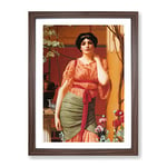 Nerissa By John William Godward Classic Painting Framed Wall Art Print, Ready to Hang Picture for Living Room Bedroom Home Office Décor, Walnut A4 (34 x 25 cm)