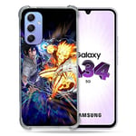 Cokitec Tempered Glass Reinforced Case for Samsung Galaxy A34 5G Manga Naruto VS