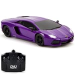 CMJ RC Cars Lamborghini LP700-4 Remote Control RC Car Officially Licensed 1:24 Scale Working Lights 2.4Ghz. Great Kids Play Toy Auto (Purple)