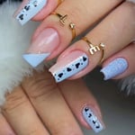 Love Heart False Nails French Nail Tips Fashion Press on Nails  DIY