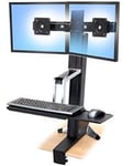 Ergotron WorkFit-S Dual Monitor Standing Desk Workstation - monteringssett - for 2 LCD-skjermer / tastatur / mus