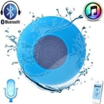 Enceinte bluetooth waterproof bleu ciel à ventouse