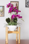 1 tier Keaton Free Form Nesting Rubberwood Plant Stand