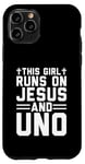 Coque pour iPhone 11 Pro Cette fille court sur Jesus and Uno, jeu de cartes chrétien amusant