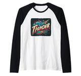 Thunder and Clouds for rock'n roll Music Lovers Raglan Baseball Tee