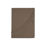 Zer0bed, Fitted Sheet with Corners, Plain Colour, 100% Cotton, Maxi Corner 30 cm, King Size, Dark Brown, 130 x 200 cm