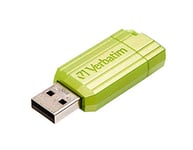 Verbatim Clé USB PinStripe 32Go I USB 2.0 I Memory Stick USB I pour laptop ordinateur portable ultrabook TV autoradio I Stick USB 2.0 I Clé USB avec mécanisme poussoir I vert eucalyptus