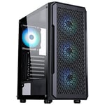 Itek Case Six Triangle Gaming Middle Tower, Ventilateur ARGB 4 x 12 cm, USB3, Verre trempé Panneau latéral sans télécommande