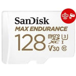 Muistikortti SanDisk micro SD Max Endurance Video 128 Gt, Class 10, V30, UHS-I U3 + sovitin