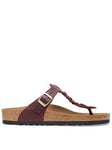 Birkenstock Gizeh Braided Natural Leather Oiled Wider Fit Sandals - Zinfandel